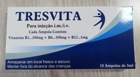 Trivitamine B Injection 3 ml Vitamines Médicaments BP / USP 10 ampoules / boîte