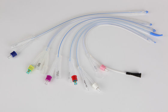 Équipement de tuyauterie médicale standard 2 voies / 3 voies cathéter de ballon en silicone Foley