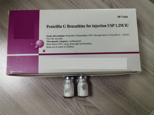 Benzathine Benzylpénicilline pour injection 1,2 M 2,4 M Médicaments antibiotiques 50 VIALS / BOX