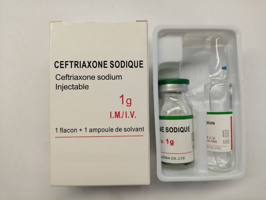 Ceftriaxone Sodium Pour Injection 1,0 g 0,5 g Antibiotiques BP / USP