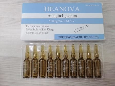 Médicaments analgésiques à base de métamizol sodium injectable 500 mg / 5 ml