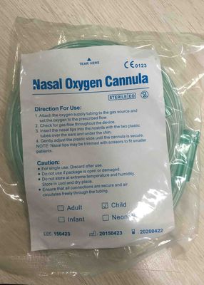 2.0M Produits médicaux à usage unique Cannule d'oxygène nasale en PVC Approuvée FDA / CE / ISO