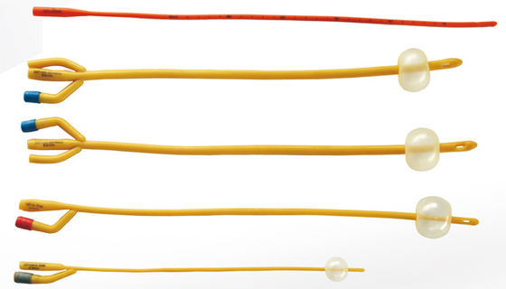 Catéters de latex en silicone revêtus de deux voies et trois voies 6Fr-26Fr
