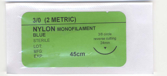 Aiguille de suture chirurgicale en polypropylène de nylon monofilament non absorbable 75 cm