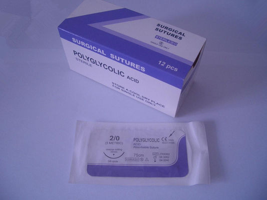 Couture à l'acide polyglycolique absorbable Équipement médical chirurgicale / instruments
