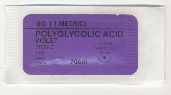 Couture à l'acide polyglycolique absorbable Équipement médical chirurgicale / instruments
