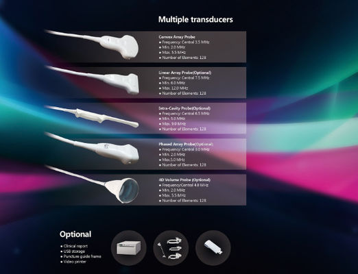 Scanner à ultrasons agréé CE / ISO équipement chirurgical médical avec doppler couleur